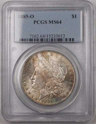 1885-O 米国モルガン銀貨 $1 PCGS MS-64 トーン BR5 S