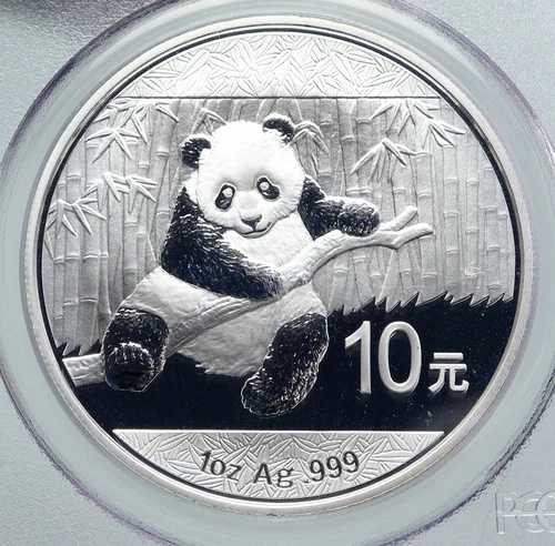 2014年 中国 パンダ 竹製 天壇 シルバー 10元 中国コイン PCGS i86061