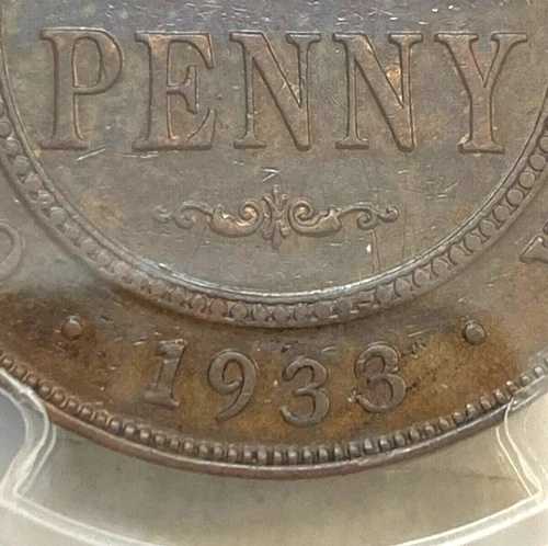 オーストラリア 1933/2 ペニー オーバーデート、PCGS XF シャープ 8 パール ベスト XF、CV$ 1490｜WORLD RESOURCE【QUEEN店】