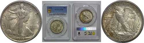 1918年 50セント ウォーキング・リバティ・ハーフダラー PCGS AU-58