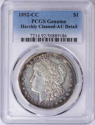 1892年CCモルガン銀貨$1 PCGS AU詳細