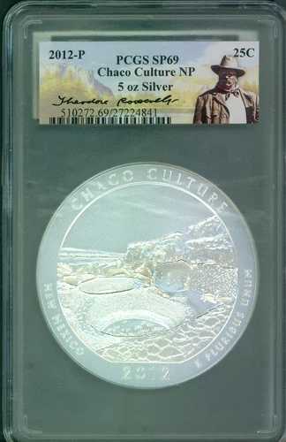 2012-P チャコ カルチャー アメリカ ビューティフル 5オンス シルバー PCGS SP69 セオドア・ルーズベルト｜WORLD RESOURCE【QUEEN店】
