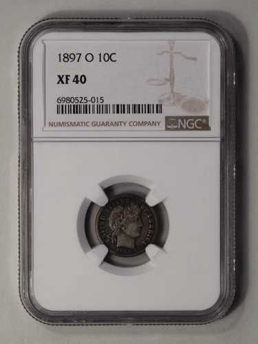 1897-O バーバーダイム 10セント NGC XF40
