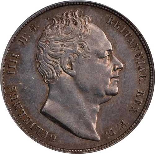 イギリス ウィリアム4世 1836年 ハーフクラウン銀貨 PCGS認定 AU55