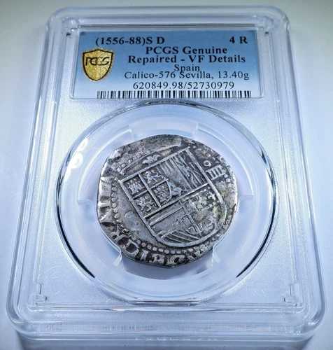 PCGS 1556-1588 スペイン 4レアル 1500年代 オールドコロニアル ハーフドル コブコイン