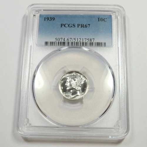 1939年 P PCGS PR67 - シルバー マーキュリー ダイム 10セント 米国コイン #52989A