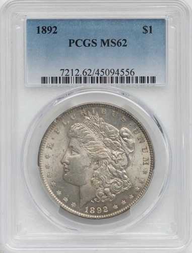 1892年 1ドル モルガン・ダラー PCGS MS62