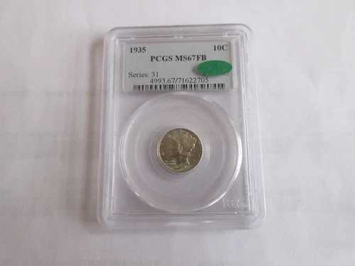 1935年 マーキュリーダイム PCGS MS67FB CAC -