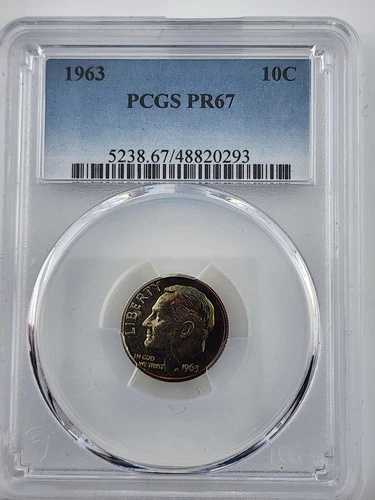 1963年 プルーフ ルーズベルト ダイム PCGS PR-67 両面トナー