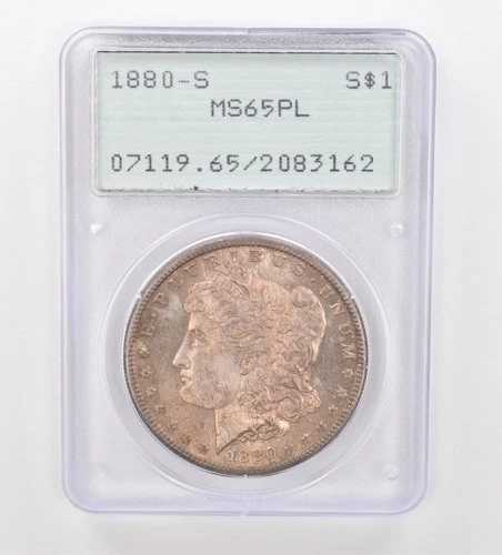 1880-S モーガン銀貨 MS65 PL PCGS ラトラー ビューティフルトーン *9859