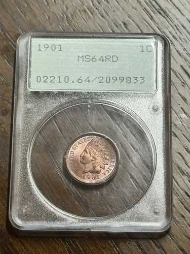 1901年 インディアンヘッド セントペニー 素晴らしい宝石のようなレッド 1セントコイン PCGS ラトラー MS64 RD (3367)