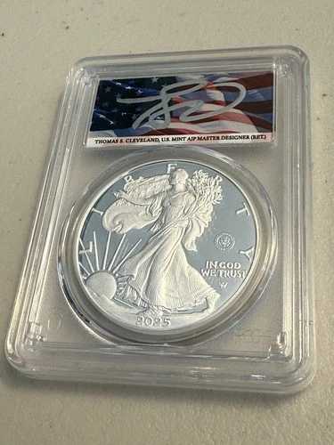 2025 W 陸軍 プライベート プルーフ シルバー イーグル PCGS PR70 DCAM フラッグ T クリーブランド サイン FDOI