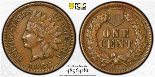 PCGS XF45 1888 古い 8/7 インディアンヘッドセント認定 RPD S-2 スノー 2 FS-302 SZ-