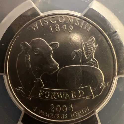 2004-D ウィスコンシン 1848年 ワシントン四半期 エクストラハイリーフの可能性あり .PCGS . エラー。 149,050円