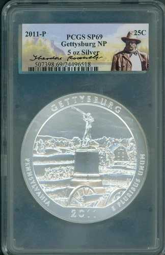2011-P ゲティスバーグ ATB アメリカ ビューティフル 5オンス シルバー PCGS SP69 セオドア・ルーズベルト