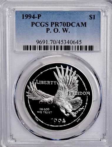 1994年 POW シルバードル $1 PCGS PR70??完璧な品質??