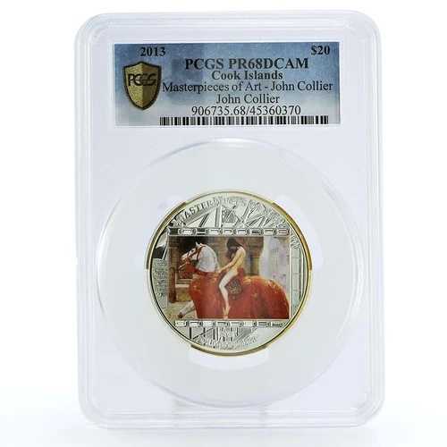 クック諸島 20ドル ジョンコリアーウーマンホースアート PR68 PCGS AG コイン 2013-
