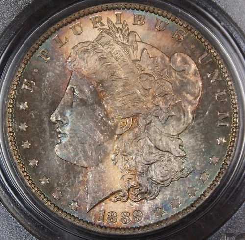 1889年 モルガン銀貨、PCGS MS-64 *トーンあり*