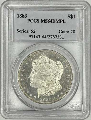 1883年 P モルガン シルバー ダラー $1 PCGS MS64 DMPL ??DMPL 希少年??