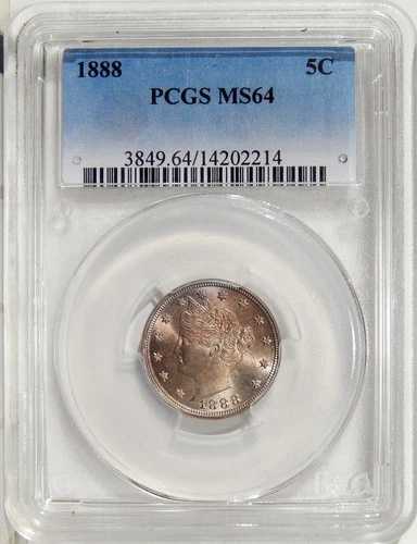 1888年 5セント PCGS MS 64 ~ PQ ニアジェム リバティニッケル