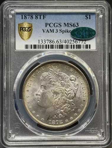 1878年 P モルガン銀貨 PCGS MS-63 CAC 8TF VAM 3