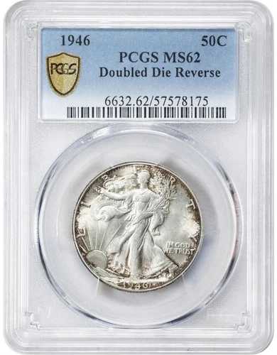 1946年 PCGS MS62 ダブルダイ リバース ?? ウォーキング リバティ ハーフダラー ?? EDS DDR 50C
