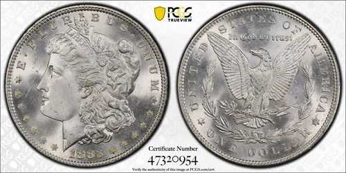1883年 P モルガン銀貨 PCGS MS-66