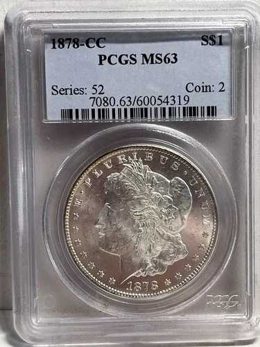1878年 CC モルガン銀貨 MS63 美しい光沢 PCGS MS 63 カーソンシティ造幣局