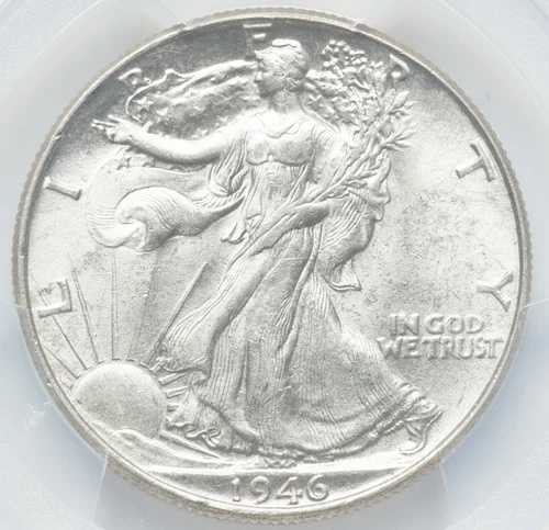 1946年 PCGS MS61 CMQ ダブルダイ リバース ?? ウォーキング リバティ ハーフダラー ?? DDR 50C