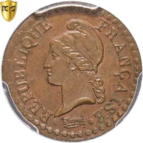 [#868286] フランス、サンタイム、デュプレ、An 7 (1799)、パリ、ブロンズ、PCGS、MS63BN、Gado