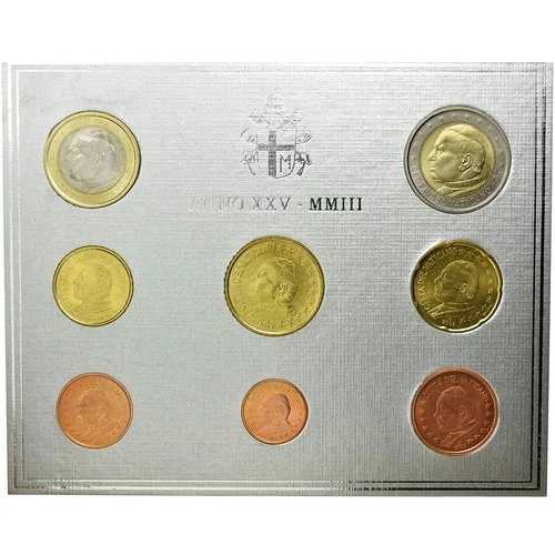 [#530376] バチカン市国、1セントから2ユーロ、2003年、MS(65-70)、（作曲なし）