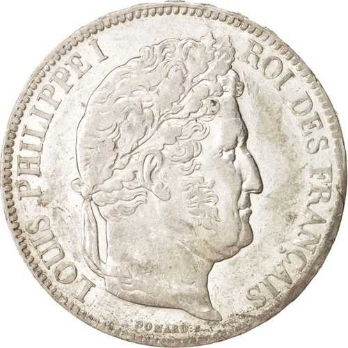 [#47132] コイン、フランス、ルイ フィリップ、5 フラン、1832、パリ、AU(55-58)、シルバー