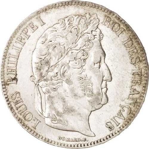 [#47131] コイン、フランス、ルイ フィリップ、5 フラン、1833 年、リール、AU(55-58)、銀