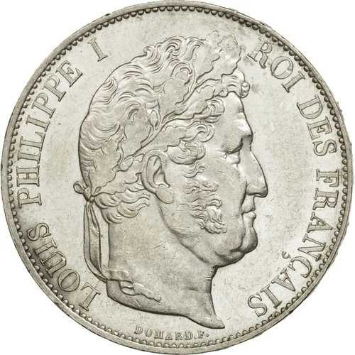 [#470596] コイン、フランス、ルイ フィリップ、5 フラン、1846、パリ、AU(55-58)、シルバー