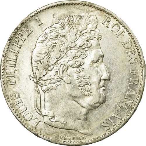 [#59751] コイン、フランス、ルイ フィリップ、5 フラン、1847、パリ、AU(55-58)、シルバー 64,735円