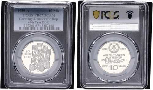 DDR 10マーク 1989 A 40年 DDR PCGS PR67DCAM プルーフ 118374-