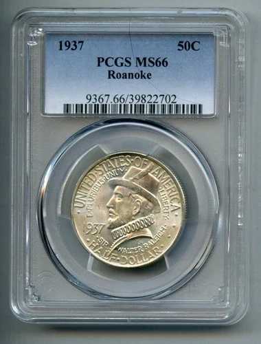 1937年 ロアノーク記念銀貨 ハーフドル PCGS MS 66｜WORLD RESOURCE【QUEEN店】 88,330円