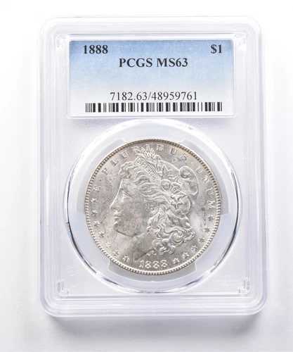 1888年 モルガン銀貨 MS63 PCGS 美しいトーンの裏面 *7445