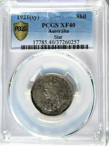 1921年 オーストラリア スター 1シリング、PCGS XF 40、KM 26、希少なスタータイプ｜WORLD RESOURCE【QUEEN店】