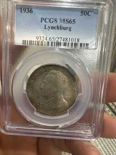 1936年リンチバーグ記念ハーフドル 50セント PCGS Ms65 美しい色調