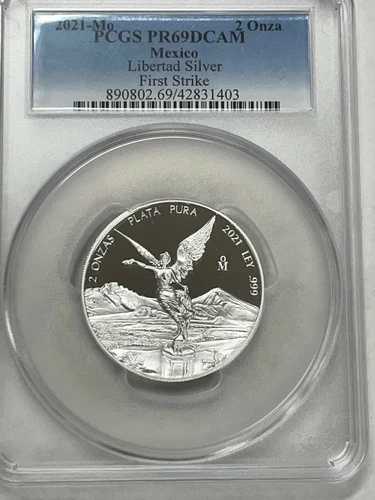 2021 2 オンザ メキシカン プルーフ シルバー リベルタッド コイン PCGS PF69 FS ポップ 3