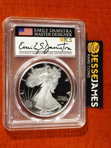 2023 W プルーフ シルバー イーグル PCGS PR70 エミリー・ダムストラ サイン入り 発行初日 ANA