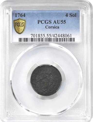 1764 イタリア州、コルシカ島 4 ソルディ、PCGS AU 55、イタリア｜WORLD RESOURCE【QUEEN店】