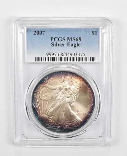 MS68 2007年 アメリカンシルバーイーグル - PCGS 美しい色調！ *0849