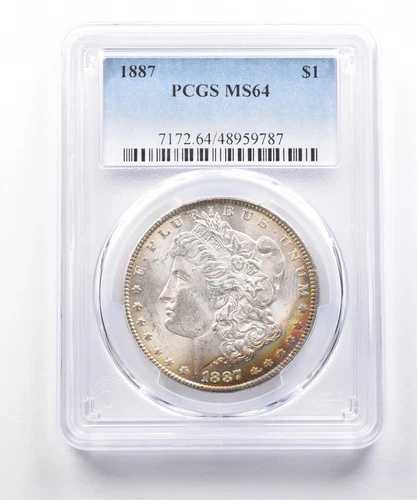 1887年 モルガン銀貨 MS64 PCGS ペリフェラルトーン *7415｜WORLD RESOURCE【QUEEN店】