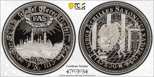 PCGS ドレスデン 1696"1994 SP69 シルバー シティビュー ターラー リストライク プルーフ ザクセン ドイツ｜WORLD RESOURCE【QUEEN店】