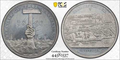 PCGS ベルリン SP 62 1896年 産業博覧会 未開封メダル アルミニウム製 ダブル シティビュー｜WORLD RESOURCE【QUEEN店】
