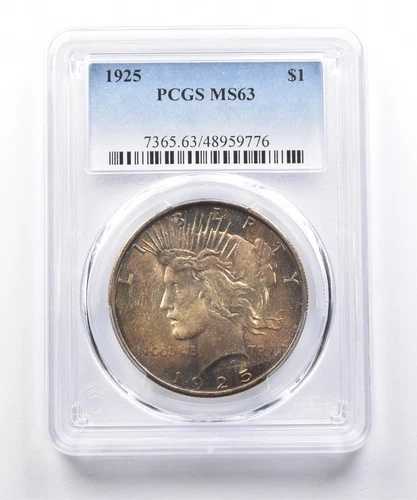 1925年 ピースシルバードル MS63 PCGS 美しいトーン *7495
