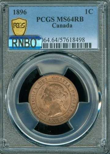 1896 カナダ セント PCGS MS64 RB MAC RNBO またはレインボー。