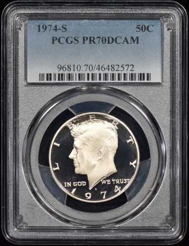 1974-S プルーフ ケネディ ハーフダラー 50セント PCGS PR70DCAM｜WORLD RESOURCE【QUEEN店】